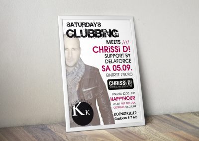 Plakat Design für den Club KönigKeller, Aachen