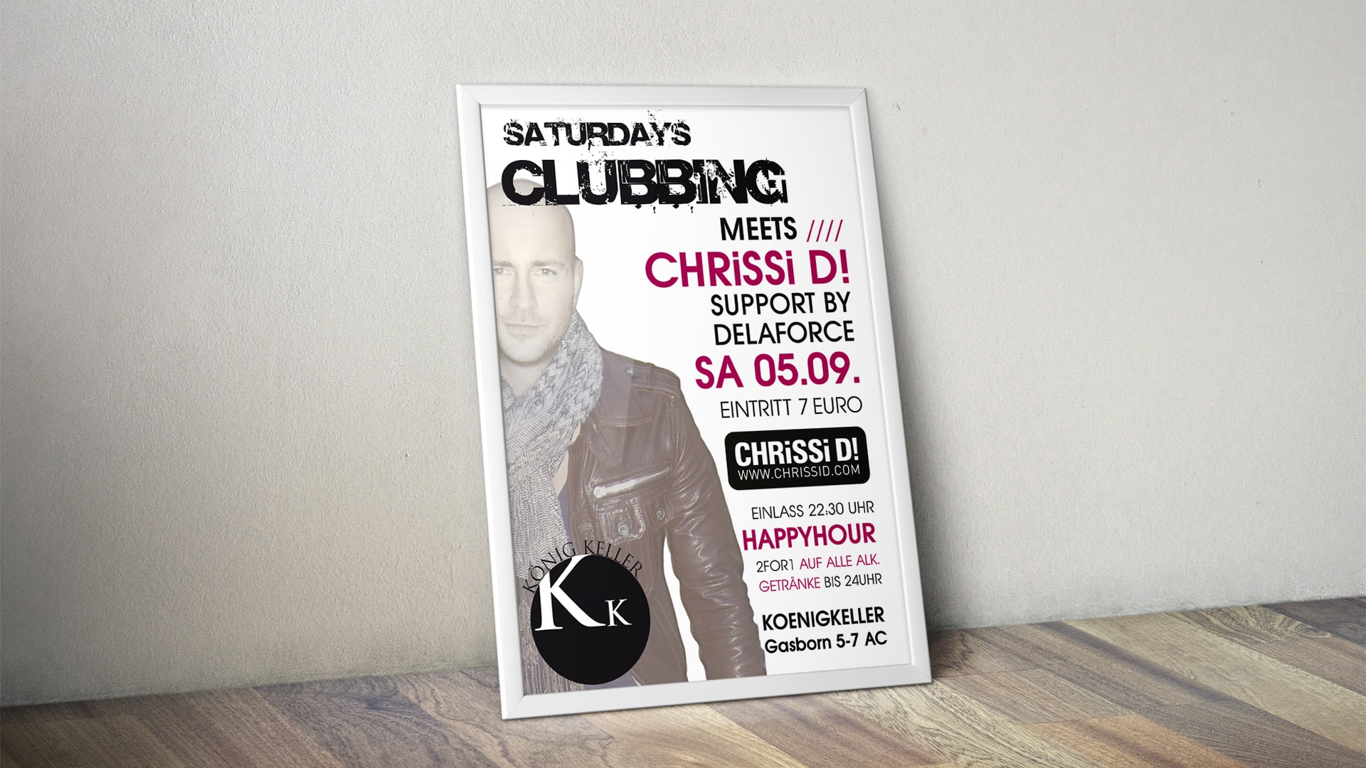 Plakatgestaltung für den Club KönigKeller, Aachen