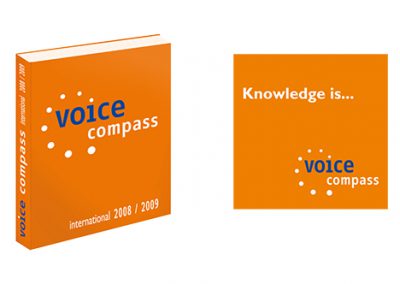 Satz des Buches voice compass & Gestaltung der dazugehörigen Broschüre "Wissen ist…".