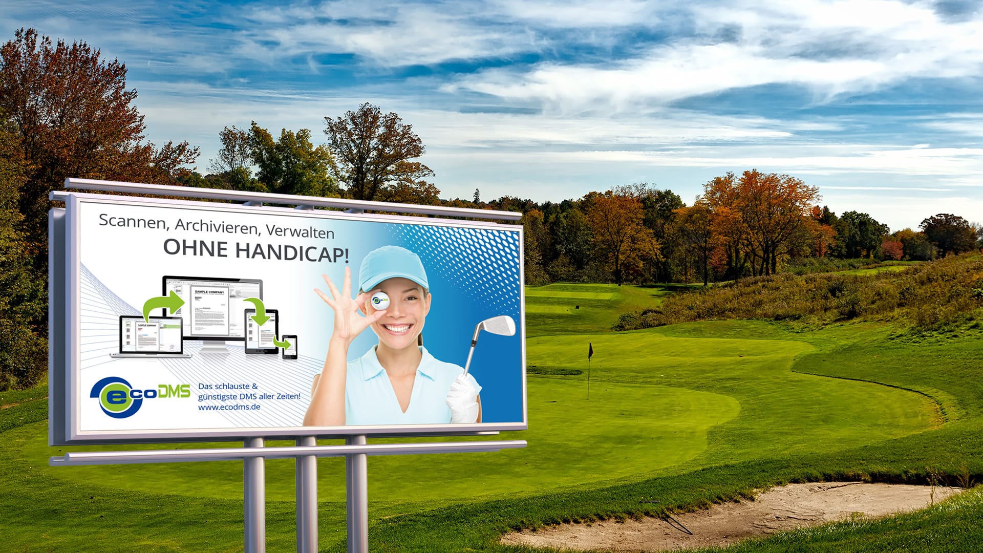 Schildgestaltung für ecoDMS (Golfplatz)