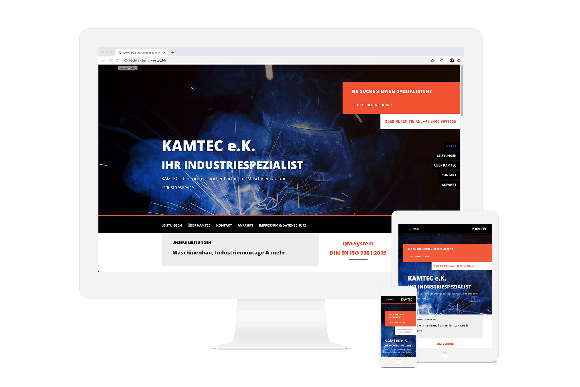 Onepage Webseite KAMTEC - Elementardesign Onepage Webseite KAMTEC - Elementardesign