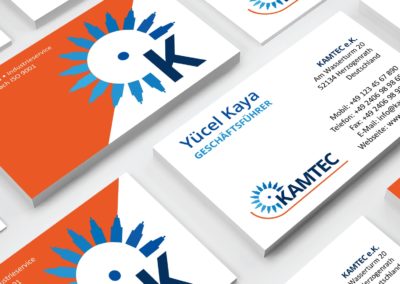 Visitenkarten KAMTEC e.K. – Maschinenbau und Industrieservice, Elementardesign