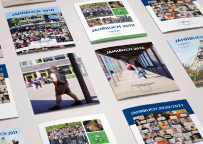 Jahrbücher für das Geschwister-Scholl-Gymnasium Stadtlohn (2016-2021): Cover, Layout, Satz