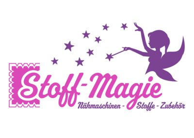 Logo Stoff-Magie, Handel für Nähmaschinen - Stoffe - Zubehör