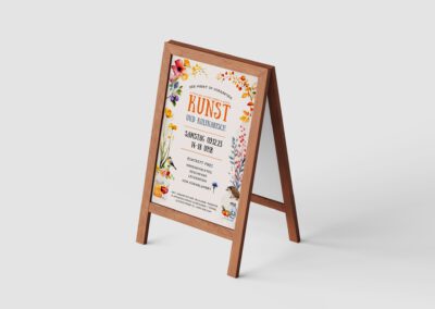 Kunst und Kulinarisch - Plakatdesign für einen Kunstmarkt (Aufsteller)